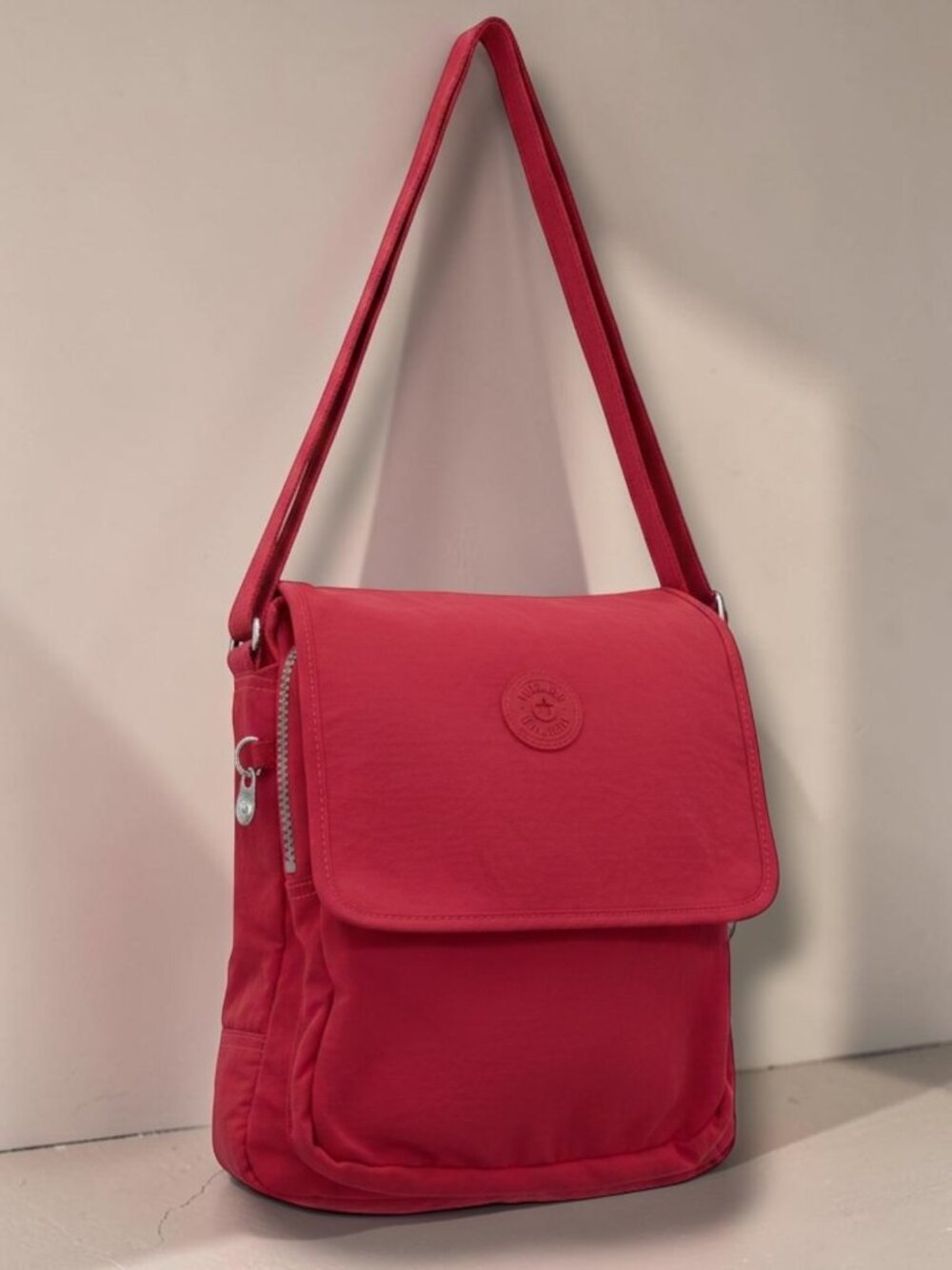 Kipling Raspberry Red Crimson Flap Messenger Crossbody Bag
